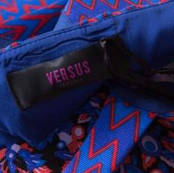 Versus Versace Multicolor Textured Cotton Abstract Printed Dress M 