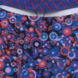 Versus Versace Multicolor Textured Cotton Abstract Printed Dress M 