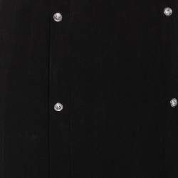 Versus Versace Black Crepe Button Detail Pleated Maxi Skirt S