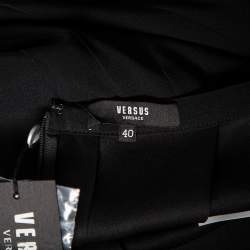 Versus Versace Black Crepe Button Detail Pleated Maxi Skirt S