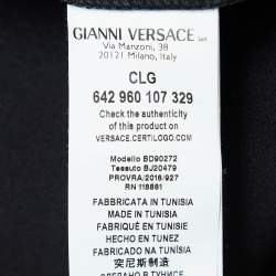 Pre Owned Versus Versace Black Printed Jersey Shoulder Detailed Sweatshirt M