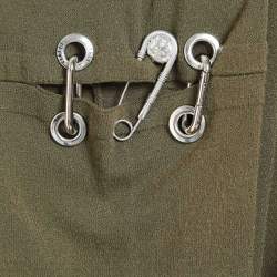 Pre Owned Versus Versace Green Jersey Pin Detailed Cardigan M