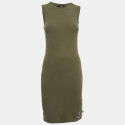 Versus Versace Green Knit Pin Detail Mini Dress XS