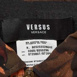 Versus Versace Brown Camouflage Print Jersey Zip-Up Jacket XS