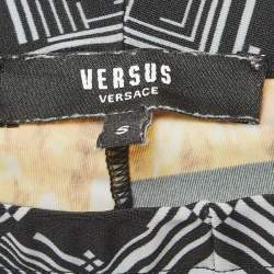 Pre Owned Versus Versace Yellow/Black Printed Jersey Leggings S