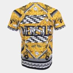 Pre Owned Versus Versace Yellow Printed Jersey T-Shirt M