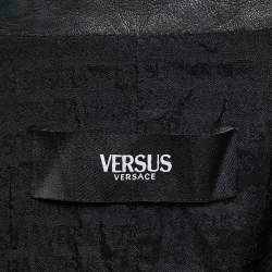 Versus Versace Embellished Leather Zip-Up Jacket M