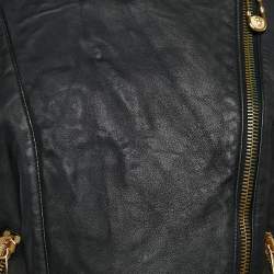Versus Versace Embellished Leather Zip-Up Jacket M