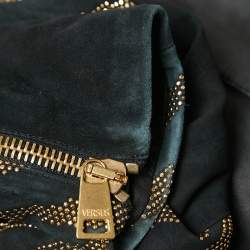 Versus Versace Embellished Leather Zip-Up Jacket M