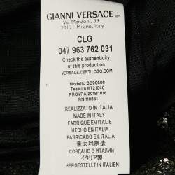 Versus Versace Black Sequin Embellished Mesh High-Neck Mini Dress S