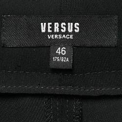 Versus Versace Black Crepe Safety Pin Detail Trousers L