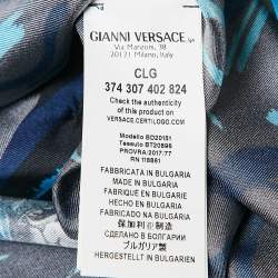 Pre Owned Versus Versace Black/Blue Baroque Print Silk Shirt L