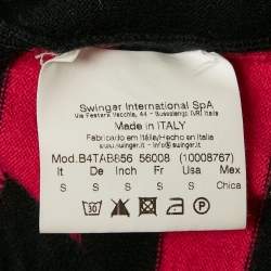 Pre Owned Versus Versace Black/Pink Patterned Knit Mini Sweater Dress S