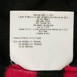 Pre Owned Versus Versace Black/Pink Patterned Knit Mini Sweater Dress S