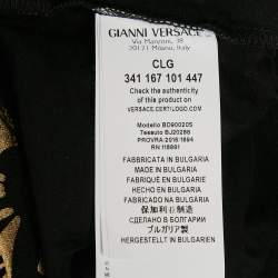 Versus Versace Black Metallic Print Cotton Crew Neck T-Shirt XL 