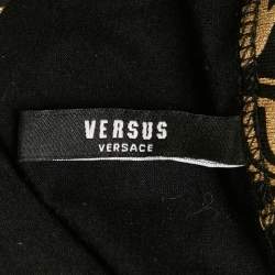 Versus Versace Black Metallic Print Cotton Crew Neck T-Shirt XL 