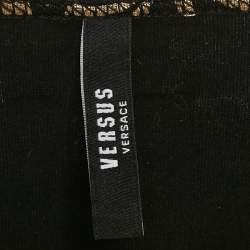 Versus Versace Black Metallic Print Cotton Crew Neck T-Shirt XL 