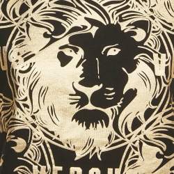 Versus Versace Black Metallic Print Cotton Crew Neck T-Shirt XL 