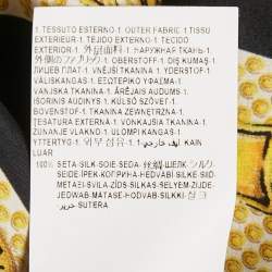 Versus Versace Black/Yellow Baroque Print Satin Silk Shirt M
