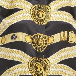 Versus Versace Black/Yellow Baroque Print Satin Silk Shirt M