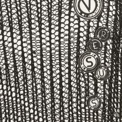 Versus Versace Black Crochet Knit Sheer Top M