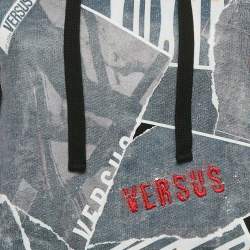 Pre Owned Versus Versace x Zayn Black Printed Cotton Knit Hoodie S