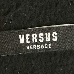 Pre Owned Versus Versace Black Striped Cotton Knit Applique Detail Sweatshirt XS