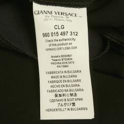 Pre Owned Versus Versace Black Crepe Logo Metal Detail Mini Dress S