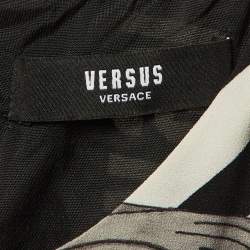 Pre Owned Versus Versace Monochrome Printed Crepe Shift Dress L