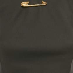 Pre Owned Versus Versace Black Cotton Blend Cut -Out Gold Pin Mini Dress M