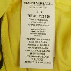 Pre Owned Versus Versace Yellow Crepe Pleated Trousers S