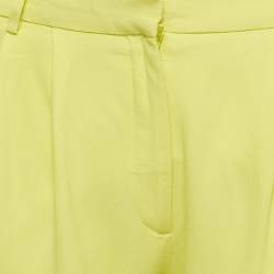 Pre Owned Versus Versace Yellow Crepe Pleated Trousers S