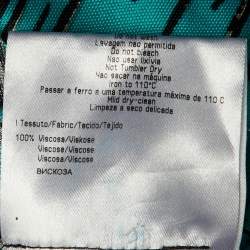 Pre Owned Versus Versace Blue /Black Printed Jersey Top M