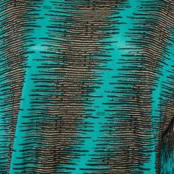 Pre Owned Versus Versace Blue /Black Printed Jersey Top M