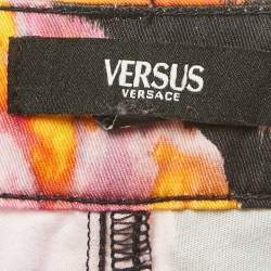 مملوكة مسبقًا Versus Versace Multicolor Floral Print Cotton Skinny Jeans L/Waist 30"