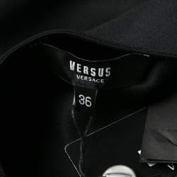 Pre Owned Versus Versace Black Asymmetric Sleeveless Wrap Top S