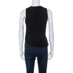 Pre Owned Versus Versace Black Asymmetric Sleeveless Wrap Top S