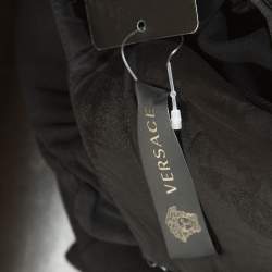 Pre Owned Versace Black Crepe Cut Out Detail Sheath Dress S