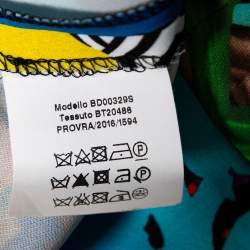 Pre Owned Versus Versace Rainbow Baroque Print Crepe Sleeveless Short Dress M