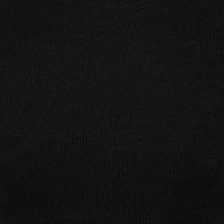 Pre Owned Versus Versace Black Rib Knit Logo Band Detail High Neck Bodycon Dress M