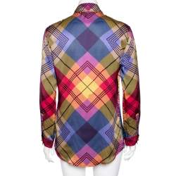Versus Versace Multicolored Printed Silk Button Front Shirt S