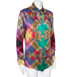 Versus Versace Multicolored Printed Silk Button Front Shirt S