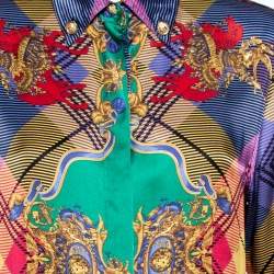 Versus Versace Multicolored Printed Silk Button Front Shirt S