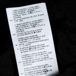 Pre Owned Versus Versace Black Leather & Denim Paneled Biker Jacket M