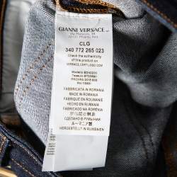 Versus Versace Navy Blue Denim Lion Head Pin Detail Skinny Jeans XS