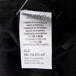 Pre Owned Versus Versace Black Denim Lion Head Pin Detail Skinny Jeans XS