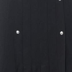 Versus Versace Black Crepe Button Detail Pleated Maxi Skirt M