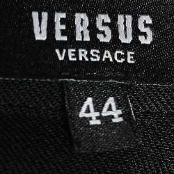 Versus Versace Black Crepe Button Detail Pleated Maxi Skirt M