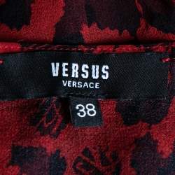 Versus Versace Red Printed Silk Sleeveless Top S