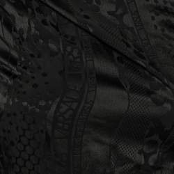 Pre Owned Versus Versace Black Jacquard Textured Crepe Sleeveless Dress S